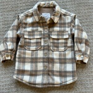Zara girls plaid fleece shirt jacket size 3 - 4 years